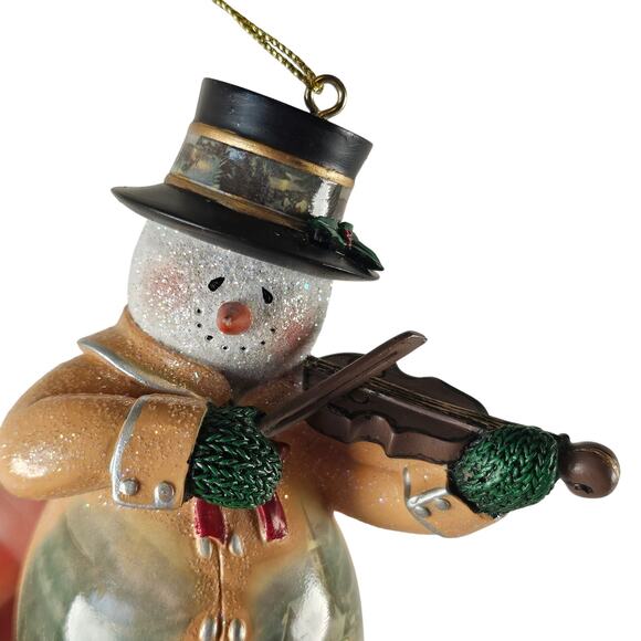 Thomas Kinkade Snowman Ornament Violin 2004 Bradford Editions Xmas Collectible - Picture 14 of 16